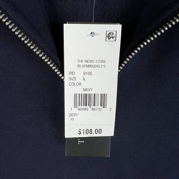 New Men's Store US L Navy Sweater Half Zip Pullover Sweatshirt  - Picture 6 of 10